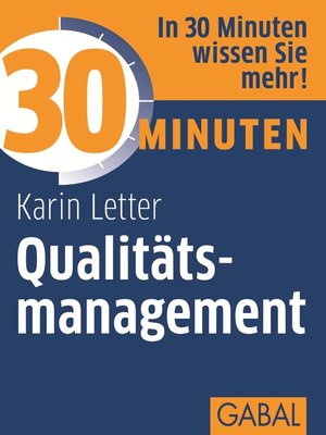 cover image of 30 Minuten Qualitätsmanagement